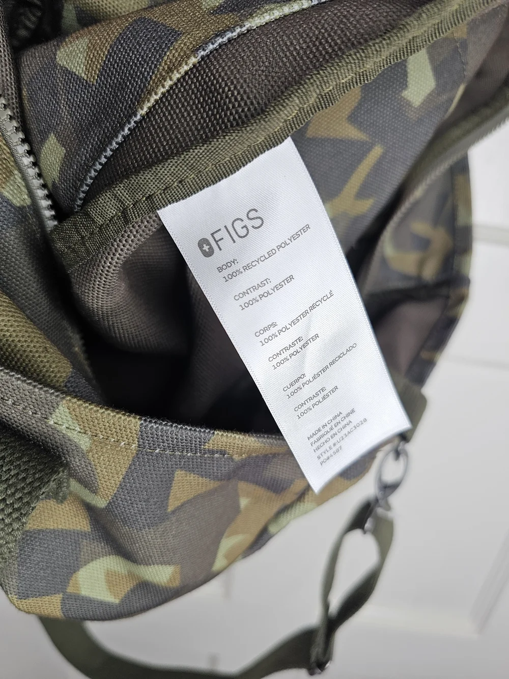 FIGS Camo FREEx Canvas Weekender Tote Bag - Martini Olive